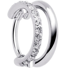 Single Row Micro Gem Implant Grade Titanium Hinged Double Hoop Nose Ring