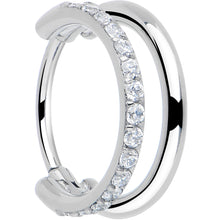 Single Row Micro Gem Implant Grade Titanium Hinged Double Hoop Nose Ring