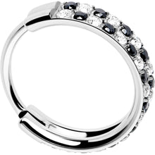 20G CZ Double Row Checkerboard Implant Grade Titanium Nose Hoop