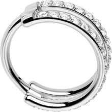 18G Double Row Micro Gem Implant Grade Titanium Hinged Double Hoop Nose Ring