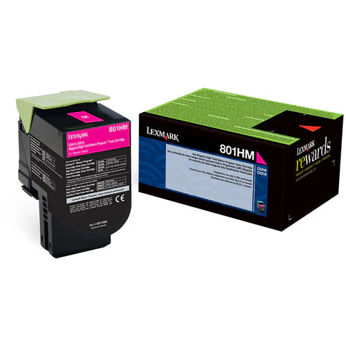 New, Pre-Owned - Lexmark 800HM High Yield Magenta Toner Cartridge, 80C0HMG