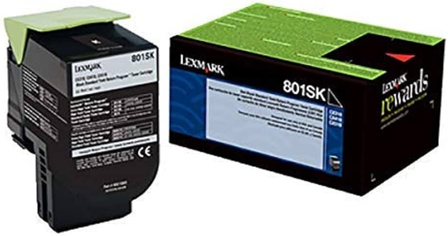 New, Pre-Owned - Lexmark 801SK Standard Yield Black Toner Cartridge, 80C1SK0