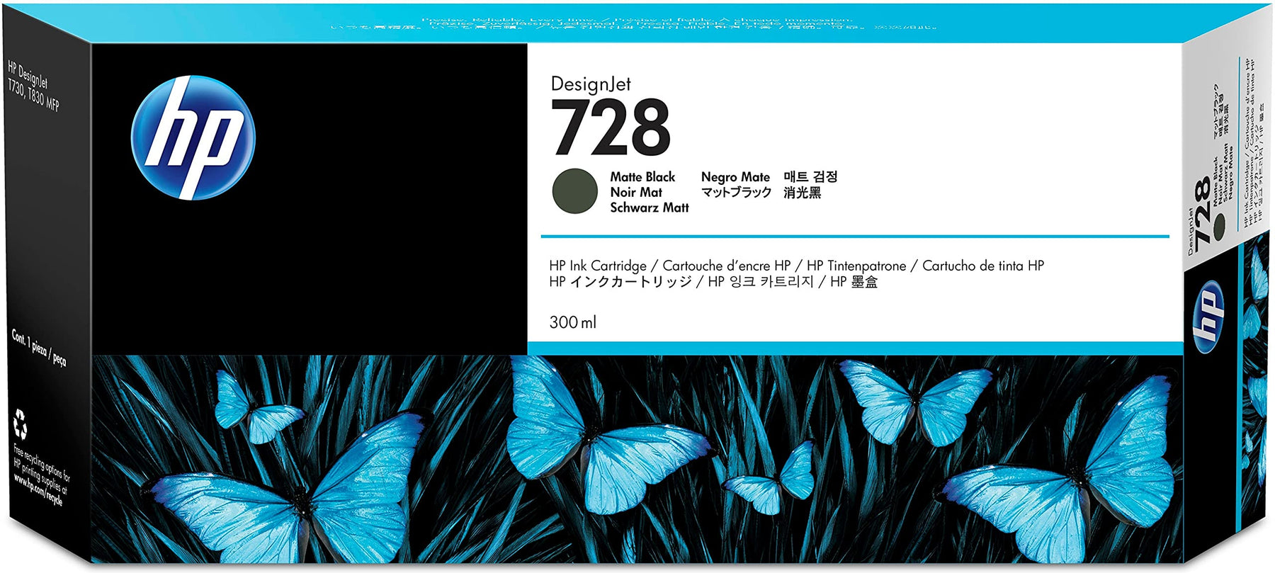 New, Pre-Owned - HP 728 300-ml (F9J68A) Matte Black New, Pre-Owned - Ink Cartridge