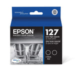 New, Pre-Owned - Epson 127 Black ink cartridge, 2 Pack
