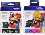 New, Pre-Owned - Brother LC71 Black, Cyan, Magenta, Yellow Ink Cartridges