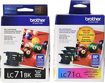 New, Pre-Owned - Brother LC71 Black, Cyan, Magenta, Yellow Ink Cartridges