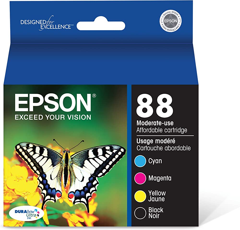 New, Pre-Owned - EPSON 88 Black, Cyan, Magenta and Yellow Ink Cartridge