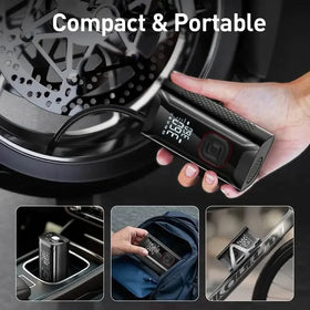 Tire Inflator Portable Air Compressor – Cordless 150PSI Pump with 10000mAh Battery for Car, Bike, Motorcycle, and Ball