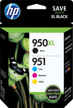 New, Pre-Owned - HP 950XL Black & 951 Cyan, Magenta & Yellow Ink Cartridges