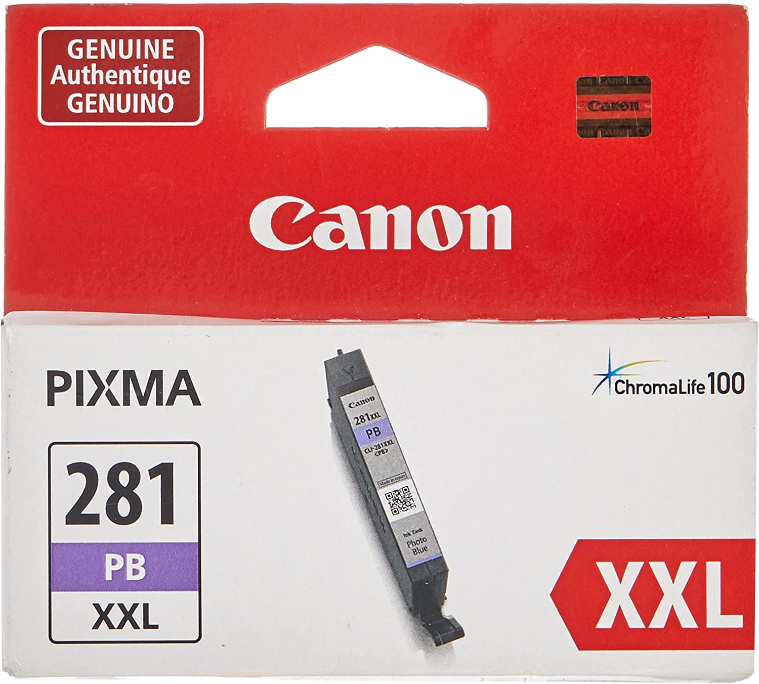 New, Pre-Owned - Canon CLI-281XXL Extra High Yield Photo Blue Ink Cartridge