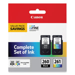 New, Pre-Owned - Canon PG-260/CL-261 Standard Yield Black & Color Ink Cartridge, 3706C005