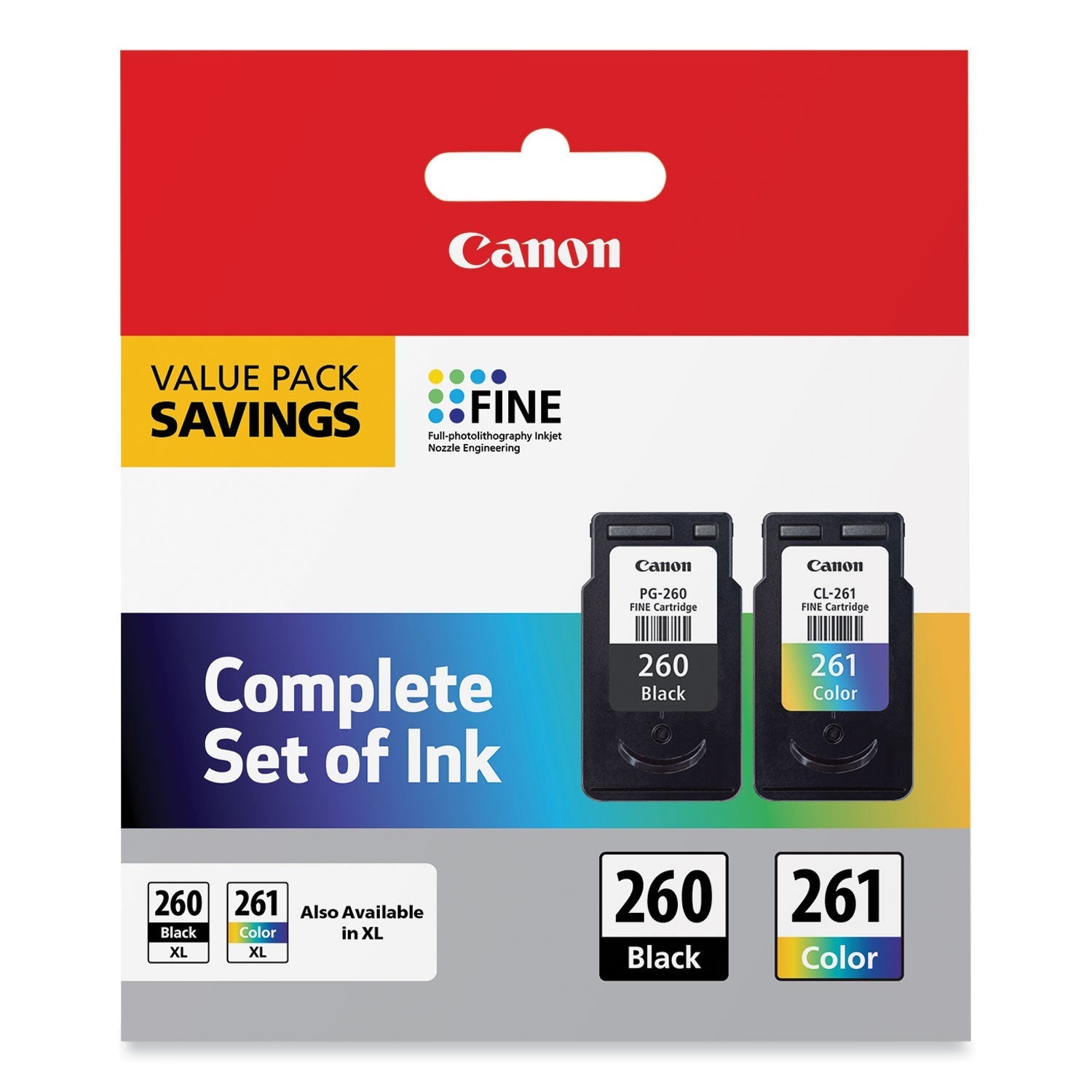 New, Pre-Owned - Canon PG-260/CL-261 Standard Yield Black & Color Ink Cartridge, 3706C005