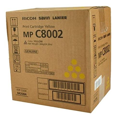 New, Pre-Owned - Ricoh MP C8002 High Yield Yellow Toner Cartridge, 842084