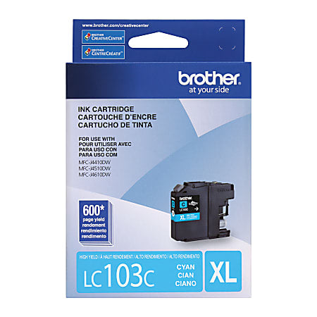 New, Pre-Owned - Brother LC103XL Cyan Ink Cartridge