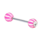 Crystalline Gem FLAMINGO Beach Ball Barbell Tongue Ring