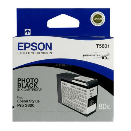 New, Pre-Owned - Epson T5801 Photo Black 80ml Ink Cartridge