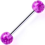 Glittering Grape GLITTER Barbell Tongue Ring