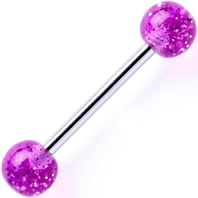 Glittering Grape GLITTER Barbell Tongue Ring