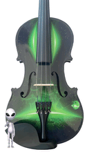Neon Green Galaxy Ride Violin Outfit | Carbon Fiber Bow & Crystal Tuners