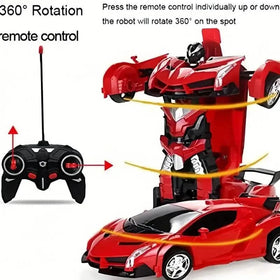 1:18 Remote Control Deformation Robot Car with LED Lights – 360° Drift, USB Rechargeable