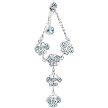 TOP DANGLE Aquamarine PAVED GEM BUTTERFLY CHAIN Belly Ring