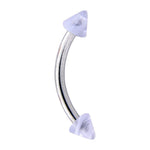 Light Blue UV MARBLE Curved Barbell Eyebrow Ring