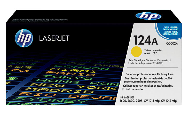 New, Pre-Owned - HP 124A High Yield Yellow LaserJet Toner Cartridge, Q6002A