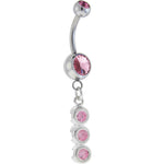 Pink CUBIC ZIRCONIA Basic Bubble Drop Belly Ring