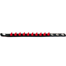 Red Rubber Spike Punk Cuff Bracelet