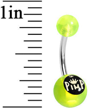 Green Neon Acrylic Pimp King Belly Ring