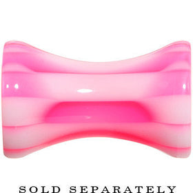 6G Pink and White Checkerboard Acrylic Saddle Plug