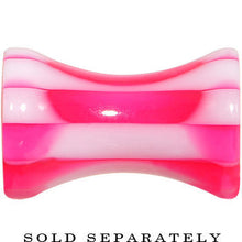 6G Fuchsia Pink and White Checkerboard Acrylic Saddle Plug