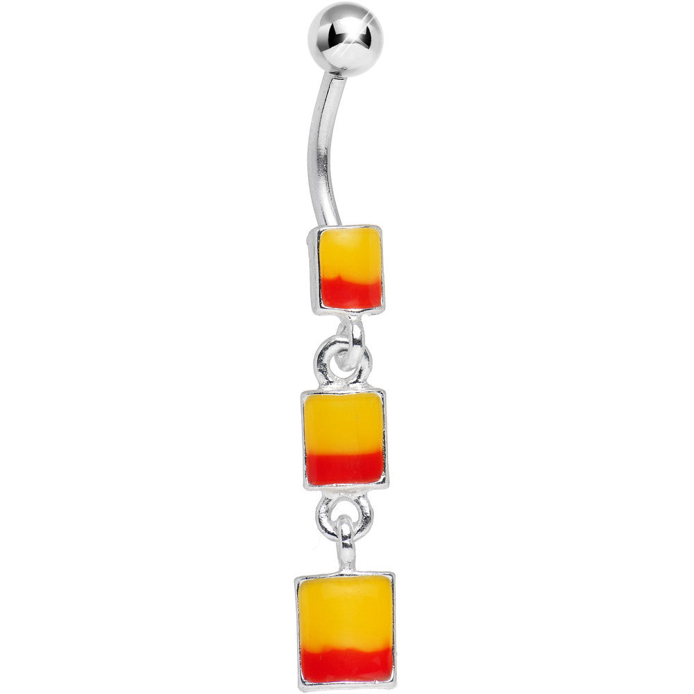 Sunset Three Square Dangle Belly Ring