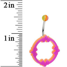 Light Pink Orange Acrylic Multi-Layered Celtic Belly Ring