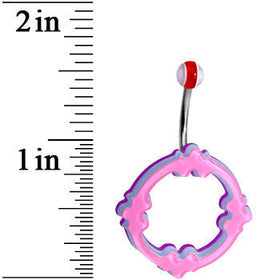 Light Pink Blue Purple Acrylic Multi-Layered Celtic Belly Ring