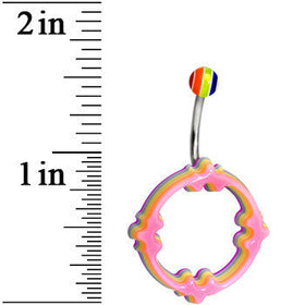Light Pink Orange Purple Acrylic Multi-Layered Celtic Belly Ring