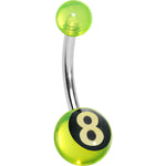 Light Green Acrylic Behind the 8 Ball Belly Ring