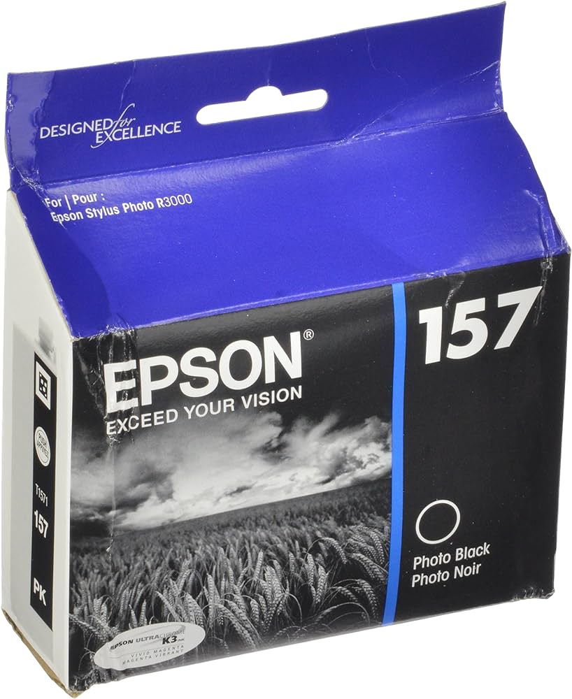 New, Pre-Owned - Epson T15712 Photo Black Ink Cartridge, T157120O