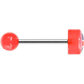 14G 5/8 Red Acrylic UK British Flag Tongue Ring