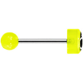 14G 5/8 Neon Green Intertwined Male Female Symbol Tongue Ring