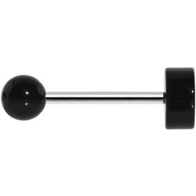 14G 5/8 Black and White Star Tongue Ring
