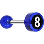 14G 5/8 Blue Acrylic Behind the 8 Ball Tongue Ring
