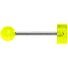 14G 5/8 Neon Green Acrylic Behind the 8 Ball Tongue Ring