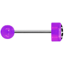 14G 5/8 Purple Acrylic Behind the 8 Ball Tongue Ring