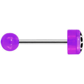 14G 5/8 Purple Acrylic Behind the 8 Ball Tongue Ring
