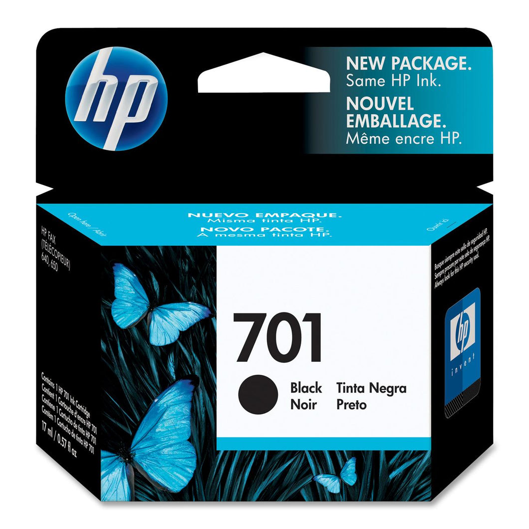 New, Pre-Owned - HP 701 (CC635A) Black Ink Cartridge