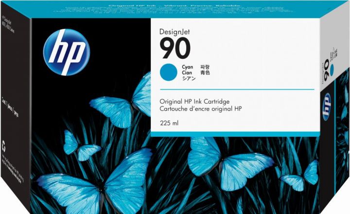 New, Pre-Owned - HP 90 (C5060A) 225ml Cyan Ink Cartridge