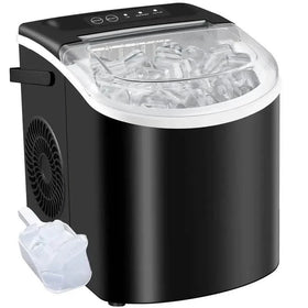 Countertop Portable Ice Maker – 26lb/24h, 9 Cubes/6min, Black