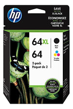 New, Pre-Owned - HP 64XL Black and 64 Tri-Color Ink Cartridge-2 Pack