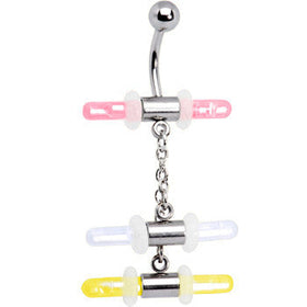 GLOW STICK TRIO Chain Dangle Belly Ring